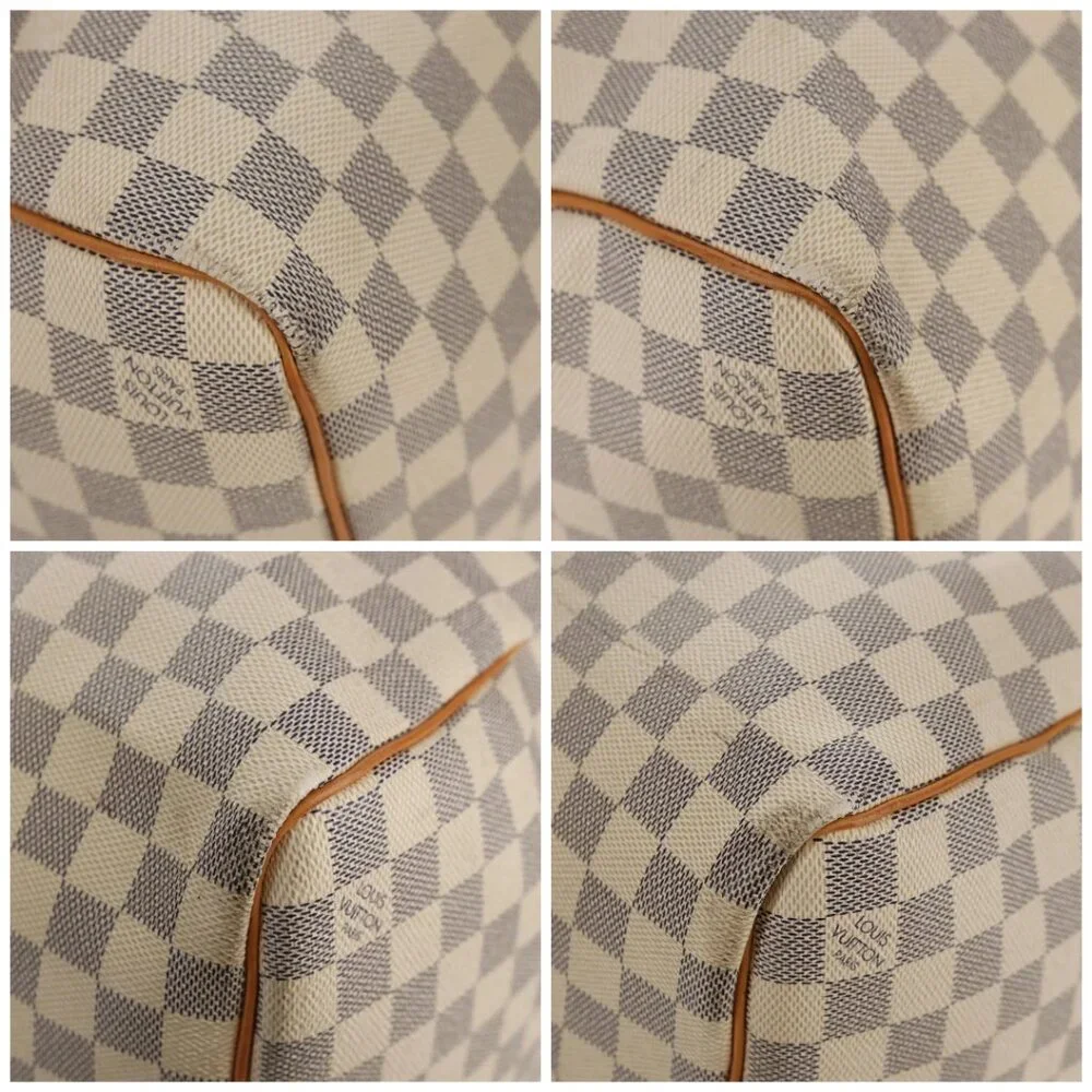 LOUIS VUITTON Damier Azur Keepall 50 Boston Bag N41430 LV Auth 154925V